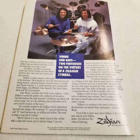 July 1987 Modern Drummer mag Peter Erskine Anton Fier - Picture 6 of 10